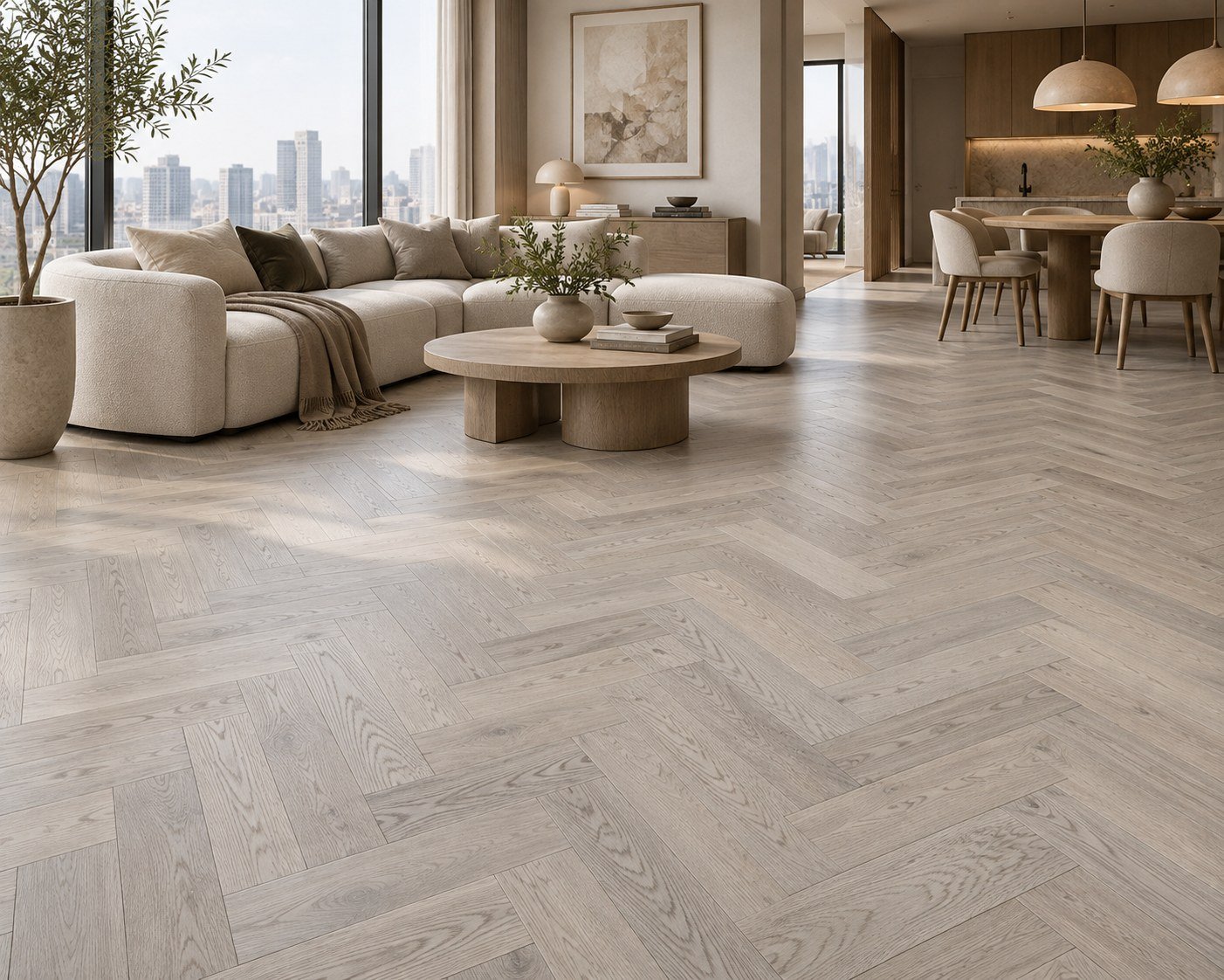 White Oak (Herringbone) flooring in a room thumbnail