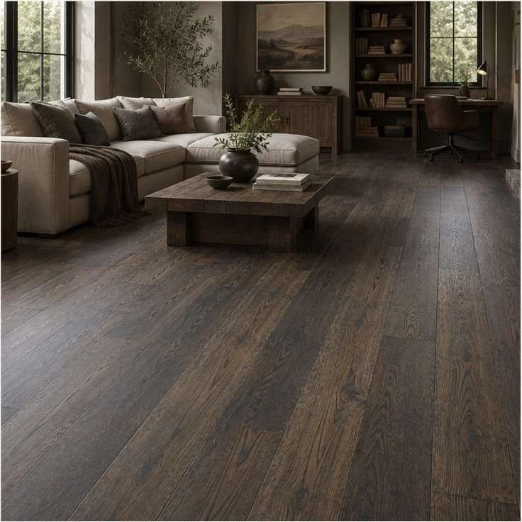 Dark Oak (Long Plank) flooring in a room thumbnail